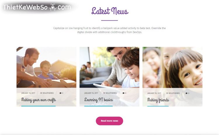 Thiết kế website cho trường mẫu giáo