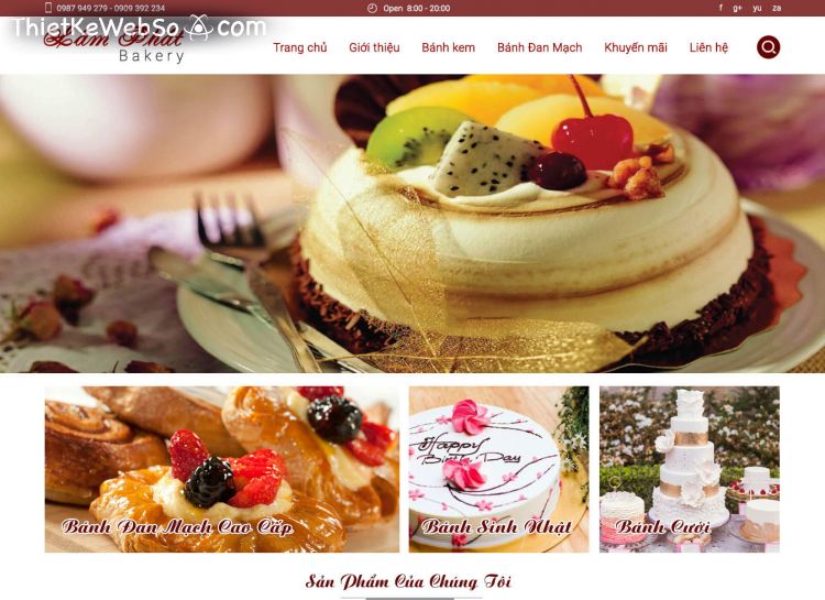 Thiết kế website cho tiệm bánh tại quận 2