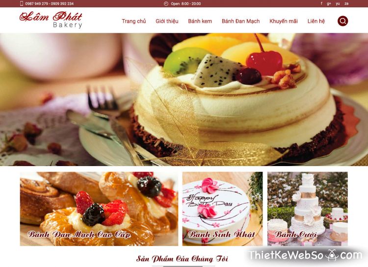 Thiết kế website cho tiệm bánh tại quận Tân Phú