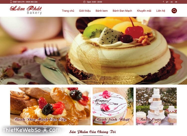 Thiết kế website cho tiệm bánh tại huyện Củ Chi