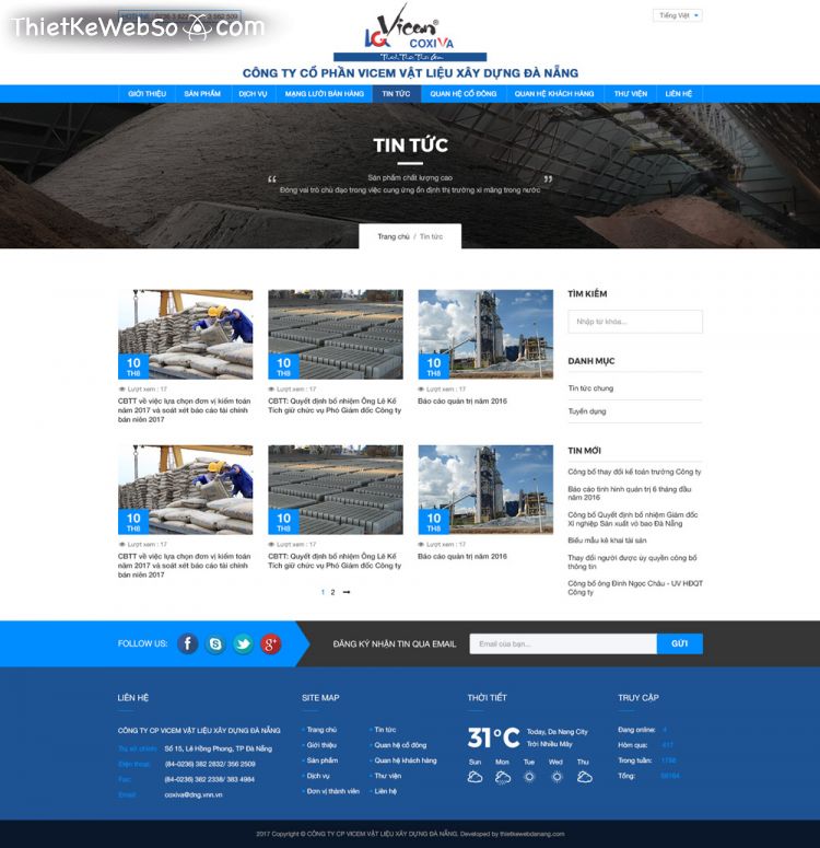 Thiết kế website kinh doanh vật liệu xây dựng tại quận 5