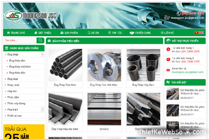 Thiết kế website kinh doanh vật liệu xây dựng tại quận Bình Tân