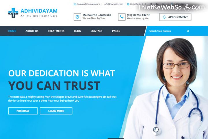 Thiết kế website y tế chuyên nghiệp