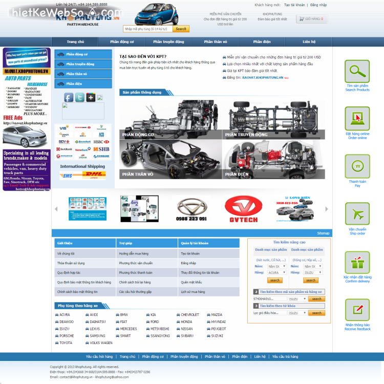 Công ty thiết kế website phụ tùng ô tô