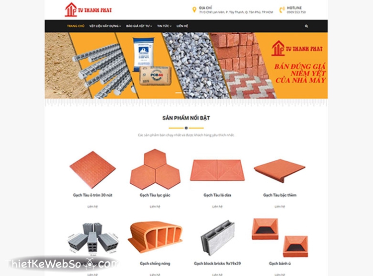 Công ty thiết kế website vật liệu xây dựng đẹp