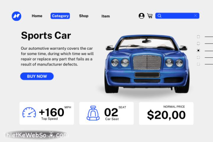 Dịch vụ thiết kế website bán ô tô chất lượng