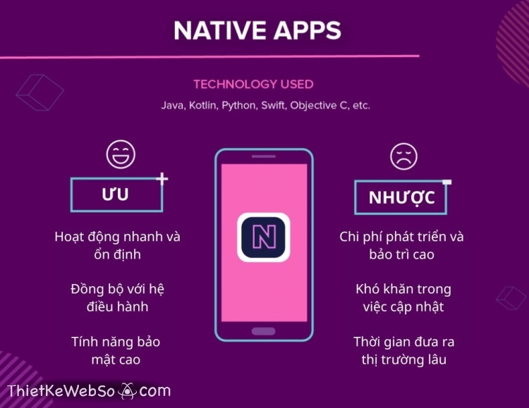 Phân biệt native app và hybrid app