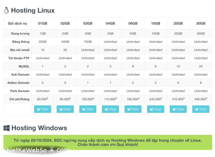 Đăng ký hosting chất lượng