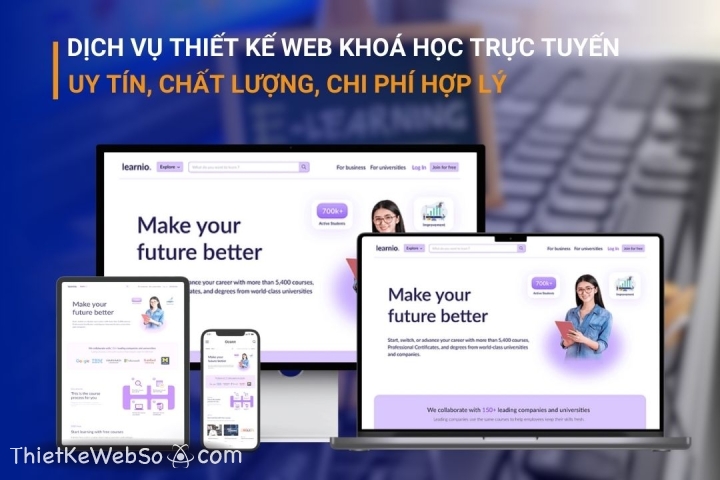 Dịch vụ thiết kế web khoá học trực tuyến chất lượng